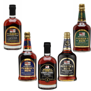 Pusser's Rum Coronation + Blue Label + Gunpowder Proof Rum + Spiced + Select Aged 151
