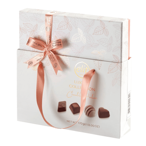 Bonbóny Elit Luxury Collection Chocolate Pralines Peach Color 170G + Darč.taška