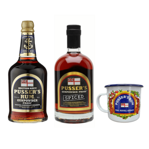 Pusser's Gunpowder Proof Rum + Pusser's Gunpowder Proof Spiced + pohár zadarmo