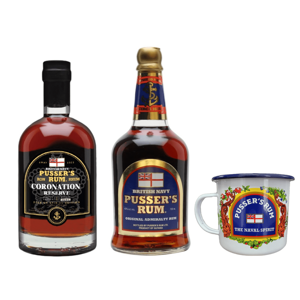 Pusser’s Rum Coronation Reserve + Pusser's Rum Blue Label + pohár zadarmo