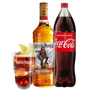 Captain Morgan Spiced 1L + Cola + Pohár Ako Darček Balík