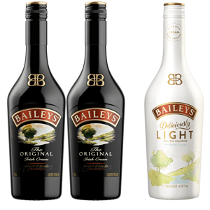 2X  Baileys Írsky 17% 0,7L + Baileys Deliciously Light 0,7L Ako Darček