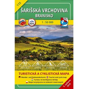 Šarišská vrchovina - Branisko 115 Turistická mapa 1:50 000