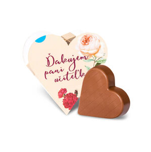 Chocolate Patrik Čokoládové srdce béžové mliečne - Ďakujem pani učiteľka