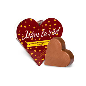 Chocolate Patrik Čokoládové srdce bordové horké - Mám ťa rád