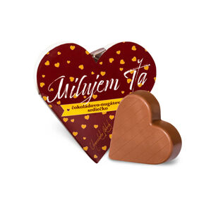 Chocolate Patrik Čokoládové srdce bordové horké - Milujem ťa