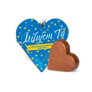 Chocolate Patrik Čokoládové srdce modré mliečne - Milujem ťa