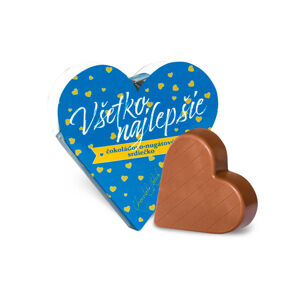 Chocolate Patrik Čokoládové srdce modré mliečne - Všetko najlepšie