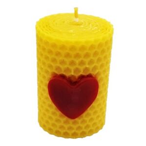 Sviečka včelí vosk žltá srdce 70mm/50mm